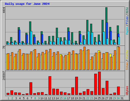 Daily usage for June 2024