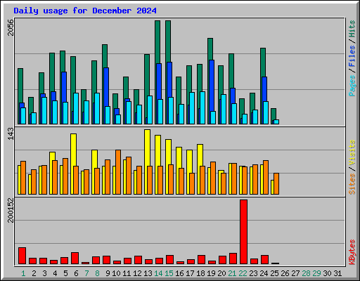 Daily usage for December 2024