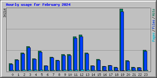 Hourly usage for February 2024