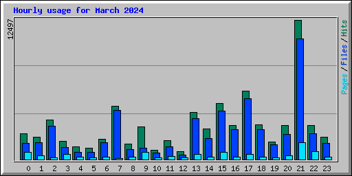 Hourly usage for March 2024